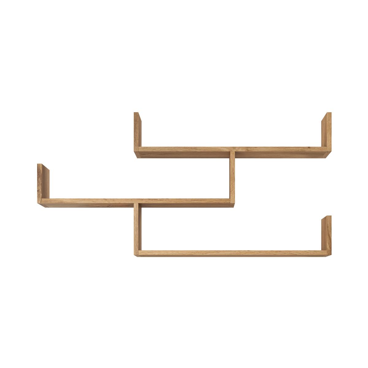 Wandregal Trio Eiche Wotan Dekor B: 119,1cm - Eiche Wotan, Basics, Holzwerkstoff (119,1/55/18cm)