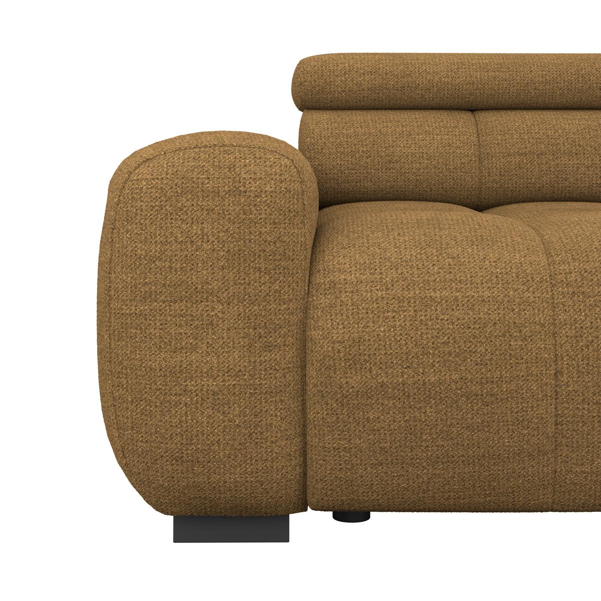 Bigsofa Bull Webstoff braun, B: 248 cm - Schwarz/Braun, Design, Textil (248/77-97/108cm) - Luca Bessoni