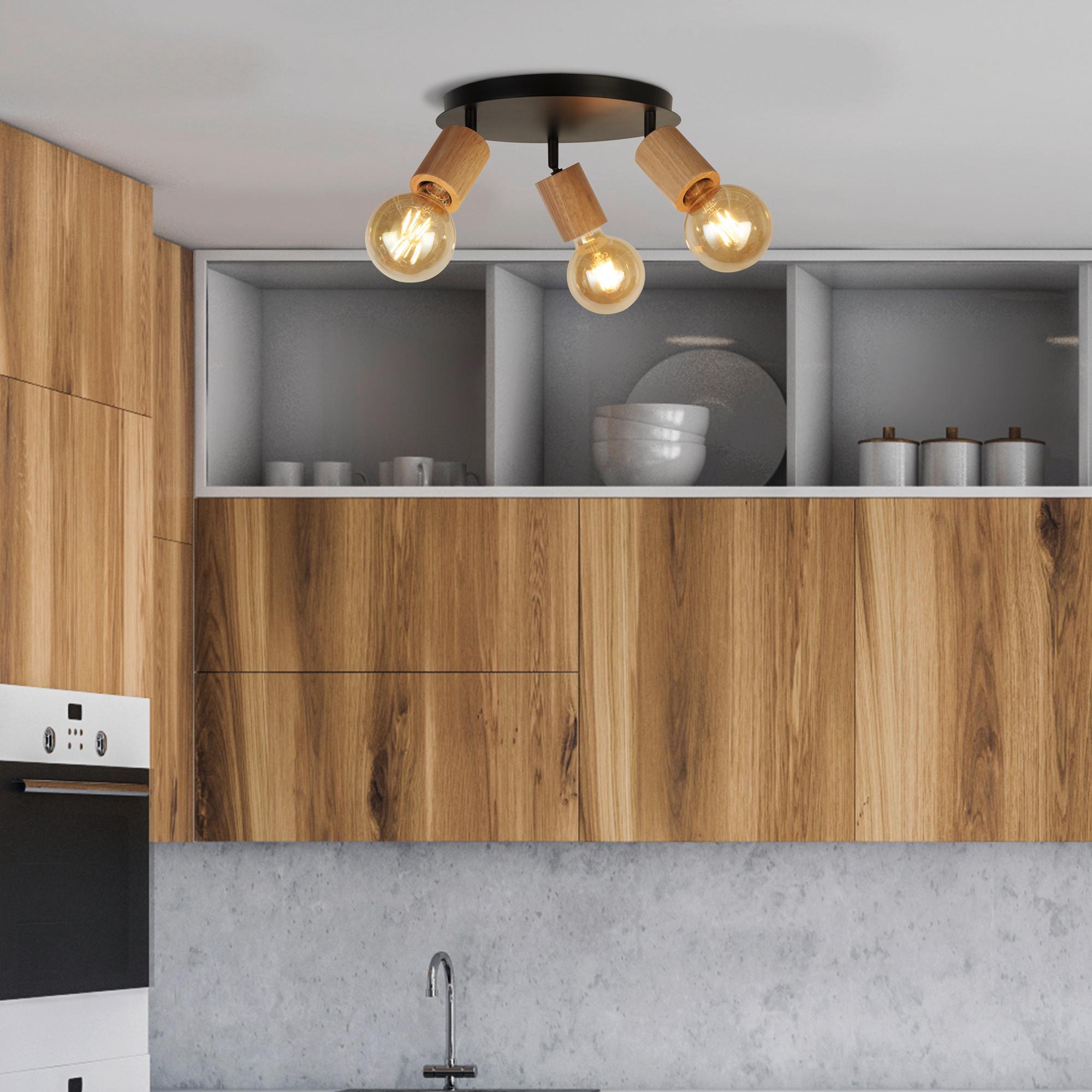 Strahler 50211-3na - Schwarz, Natur, Holz/Metall (42/9cm)