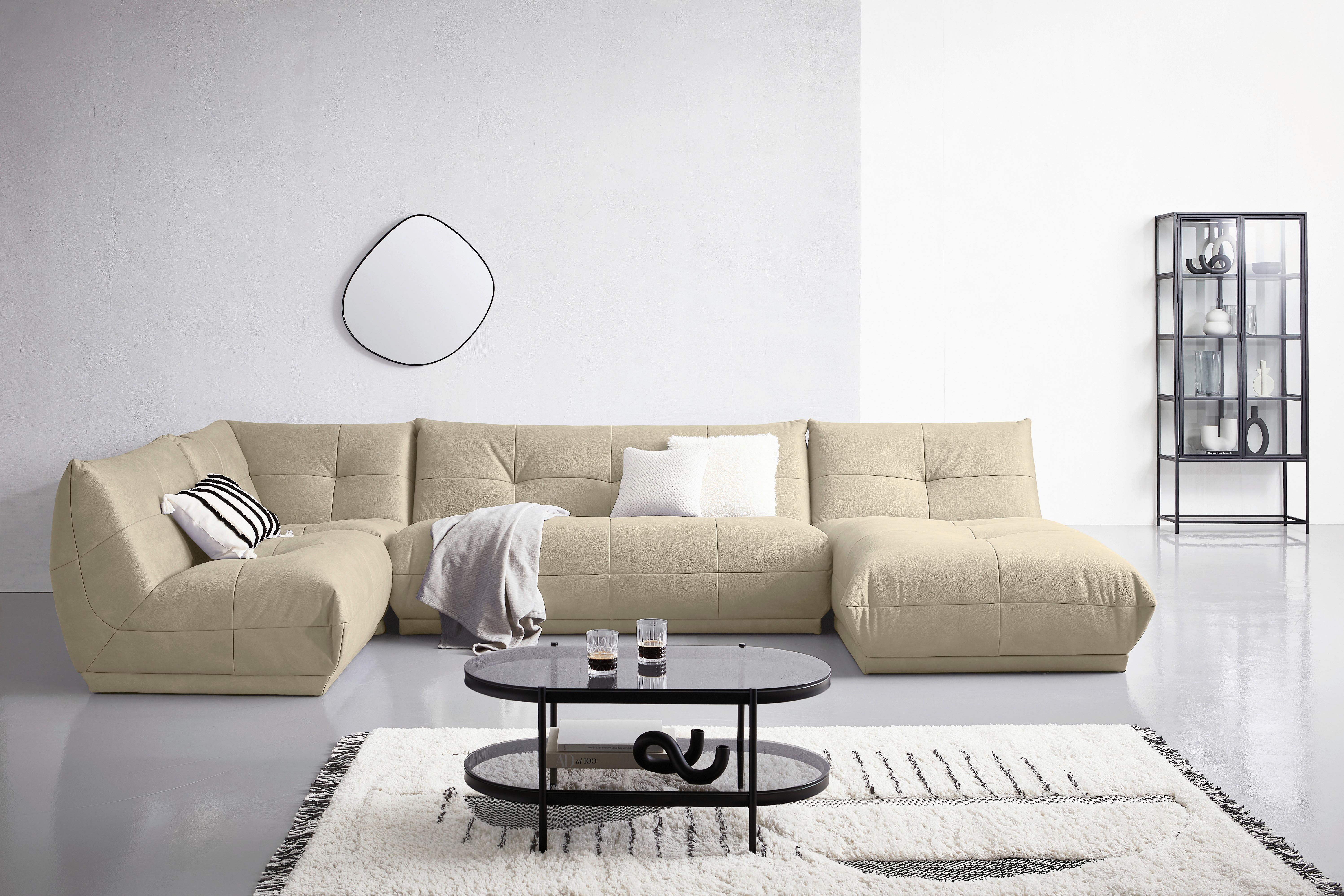 Modul Sofa Giselle Ecke B: 105 Cm Creme - Creme, Trend, Textil (105/80/105cm) - Livetastic