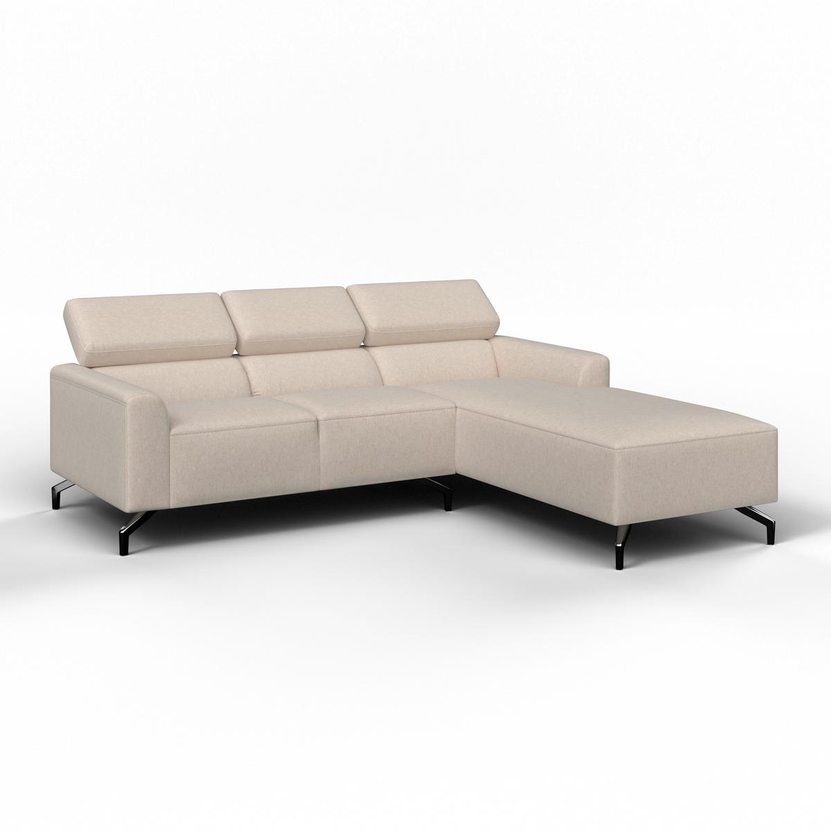 Sedací souprava FIBU, béžová barva - barvy stříbra/béžová, Moderní, kov/dřevo (211/71/146cm) - Bessagi Home