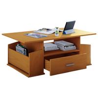 Konferenční stolek JUNATA buk - barvy stříbra/barvy buku, Basics, kompozitní dřevo/plast (110/52/44cm) - MID.YOU