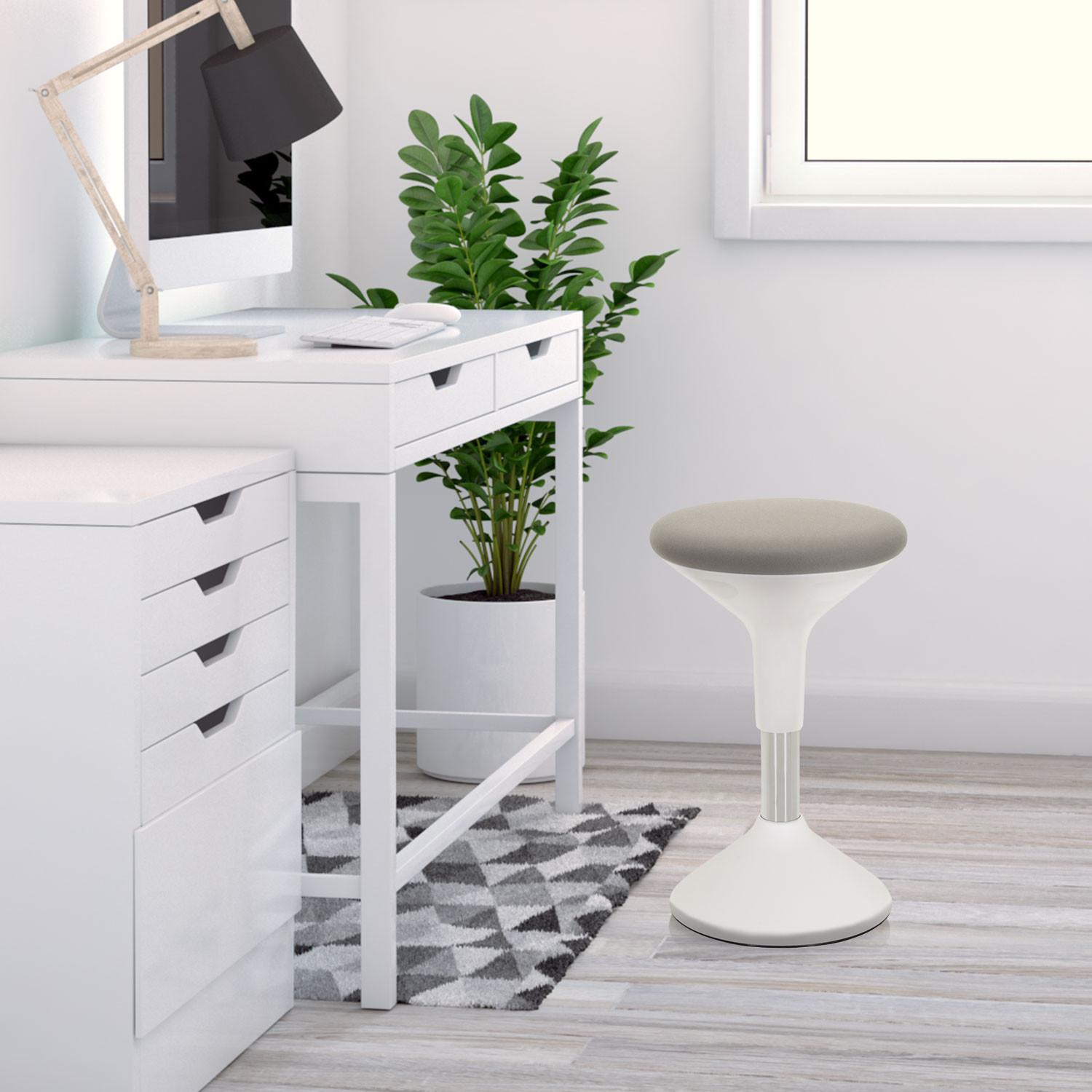 Bürohocker Balance Sit Ii W Grau/weiß - Weiß/Grau, MODERN, Kunststoff/Textil (28/43/28cm) - MID.YOU