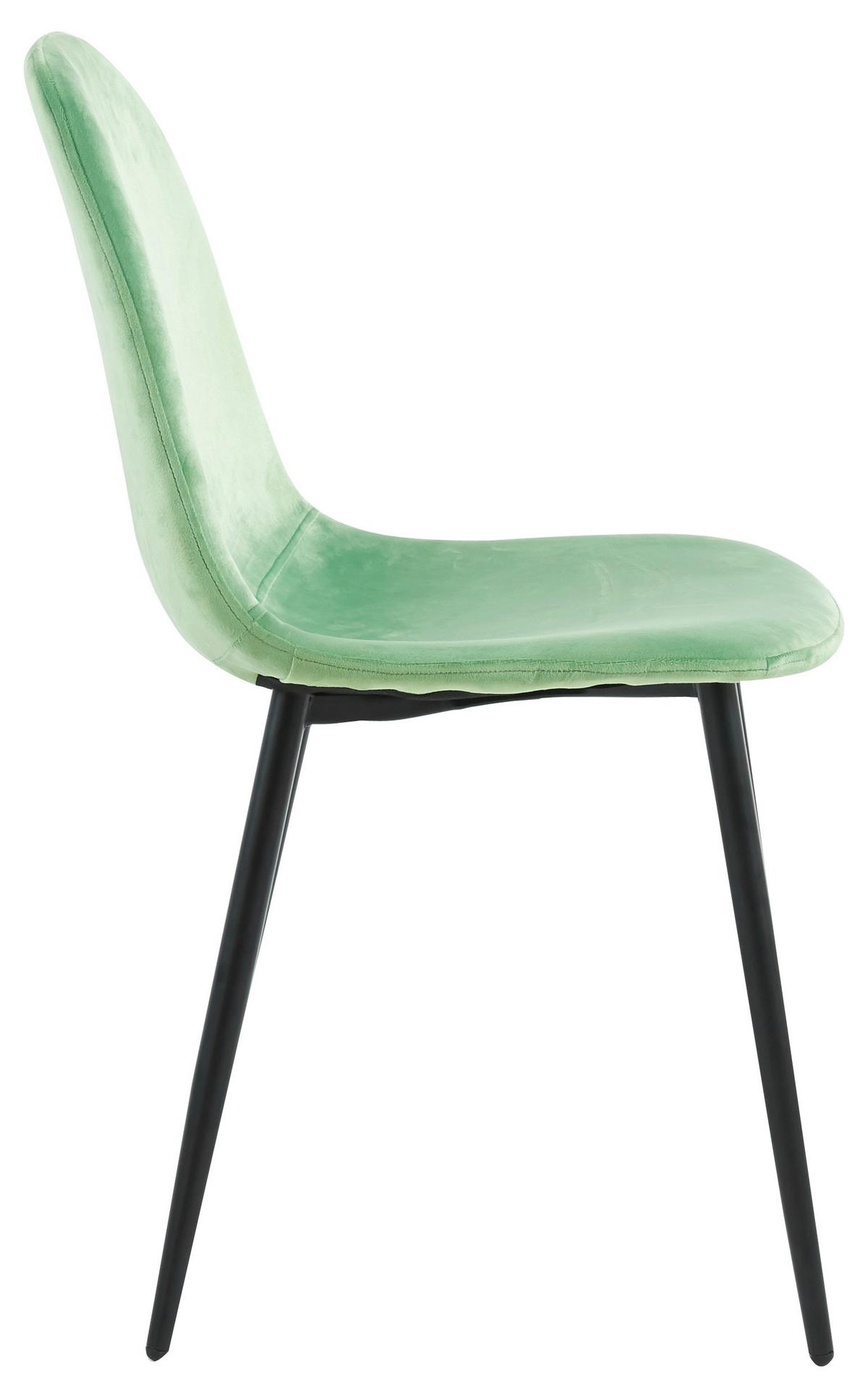 Stuhl Fiolo Mintgrün B: 41 cm - Schwarz/Mintgrün, Design, Holzwerkstoff/Metall (41/83/44cm) - MID.YOU