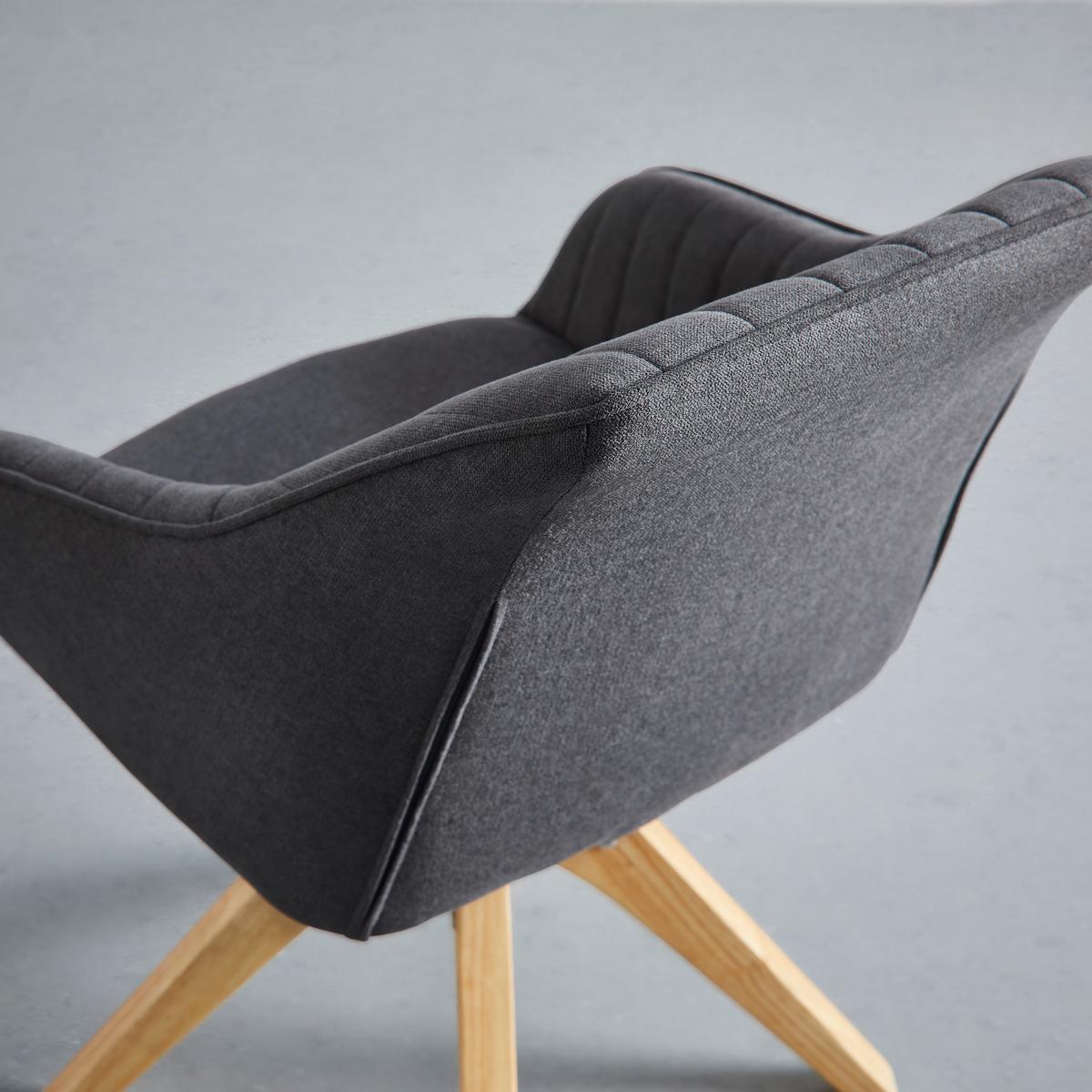 Jídelní židle LEONIE - šedá/barvy dubu, Moderní, dřevo/textil (60/84/61cm) - Modern Living