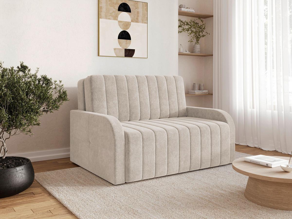 Schlafsofa Alaska Taupe, B: 141 cm - Taupe/Schwarz, Design, Textil (141/90/104cm) - MID.YOU