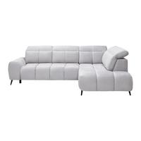 Elektrická sedačka SILVIO, pravá, světle šedá - černá/světle šedá, Moderní, kov/textil (275/225cm) - Mömax