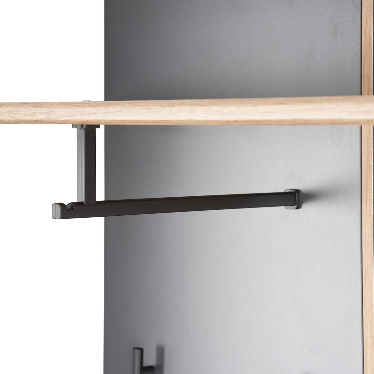 Garderobenpaneel Clever Anthrazit B: 70 cm - Eichefarben/Anthrazit, MODERN, Holzwerkstoff (70,1/139/26cm)