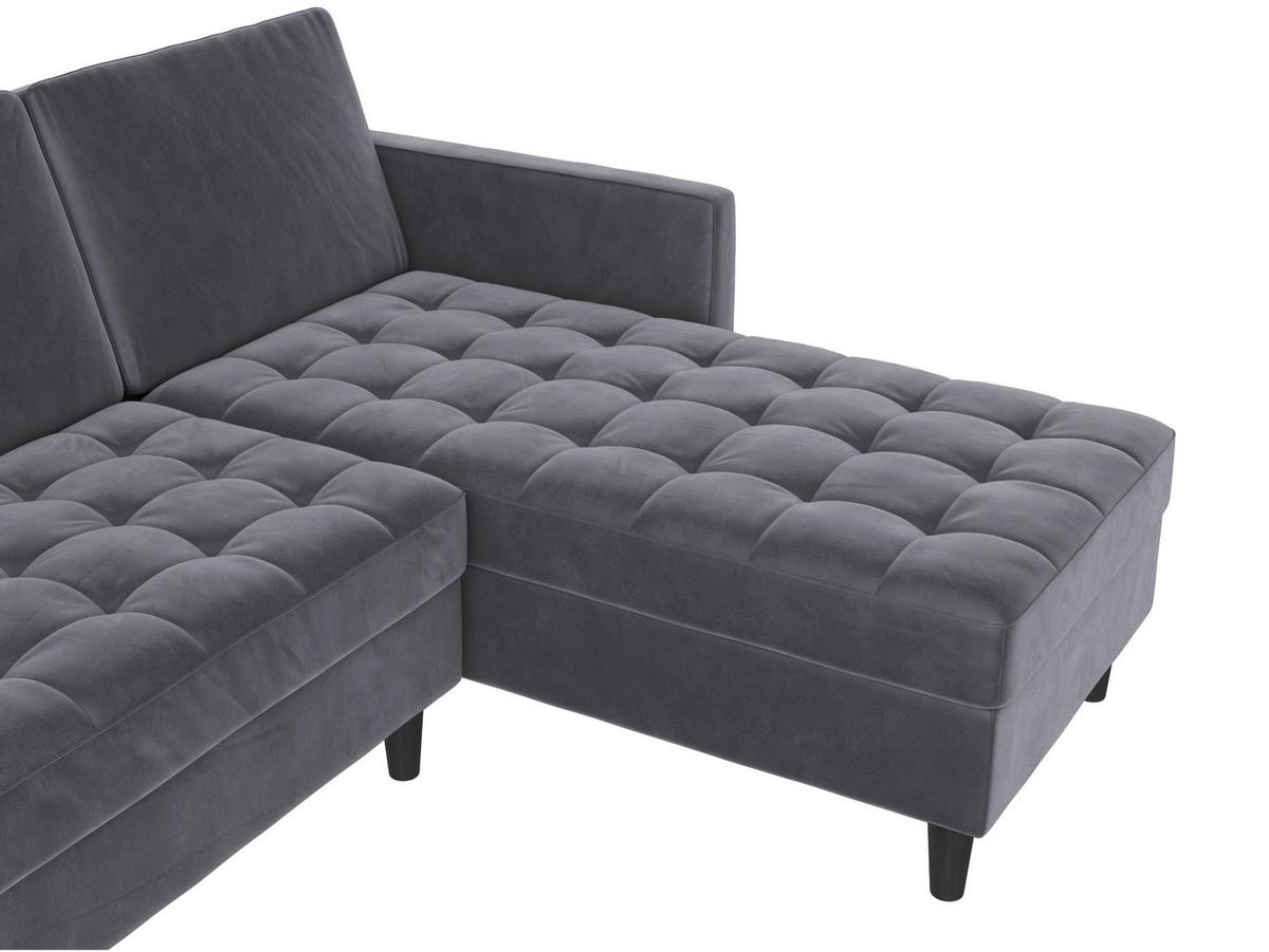 Ecksofa Palermo Anthrazit, mit Stauraum - Anthrazit/Schwarz, Basics, Textil (213/154cm) - Livetastic