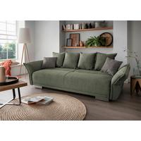 Bigsofa Pera, Dunkelgrün B: 242 cm - Chromfarben/Dunkelgrün, MODERN, Textil (242/71/90/131cm) - Livetastic