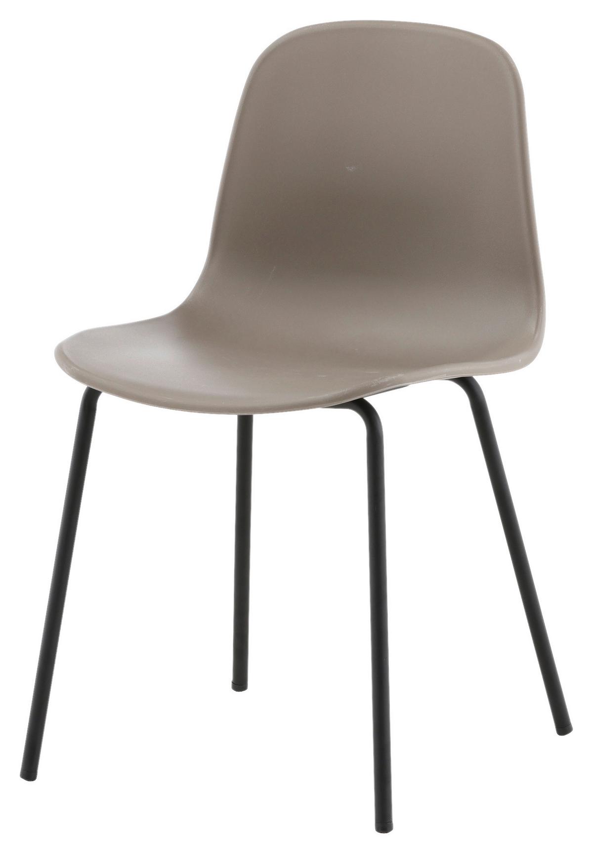 Stuhl-set Arctic - Greige/Schwarz, Design, Kunststoff/Metall (49/82/48cm) - Livetastic