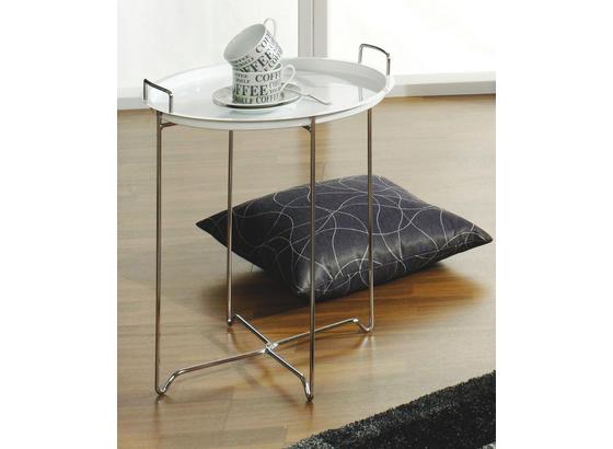 Stolek Dan - bílá/barvy chromu, Lifestyle, kov/umělá hmota (45/51cm) Stolek Dan - bílá/barvy chromu, Lifestyle, kov/umělá hmota (45/51cm)