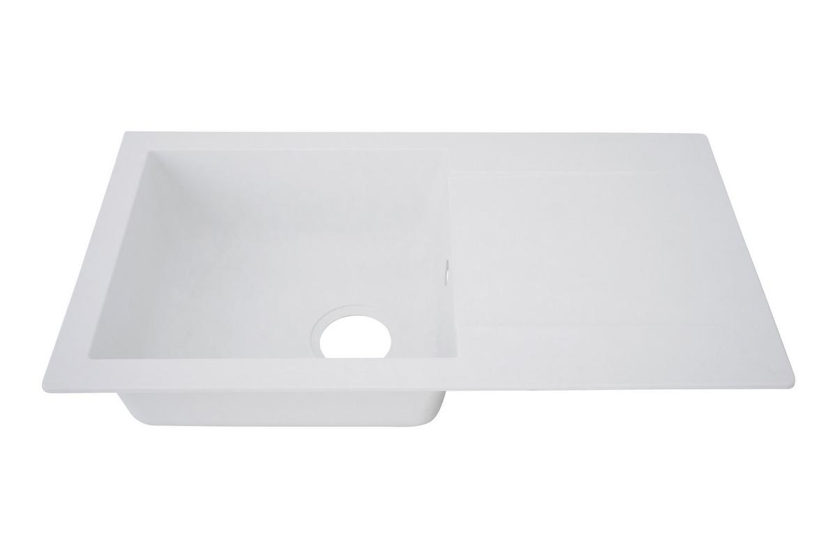 Spüle Respekta Denver Bxt: 78x43.5 cm - Weiß, Trend, Glas/Kunststoff (78/17/43,5cm) - Respekta