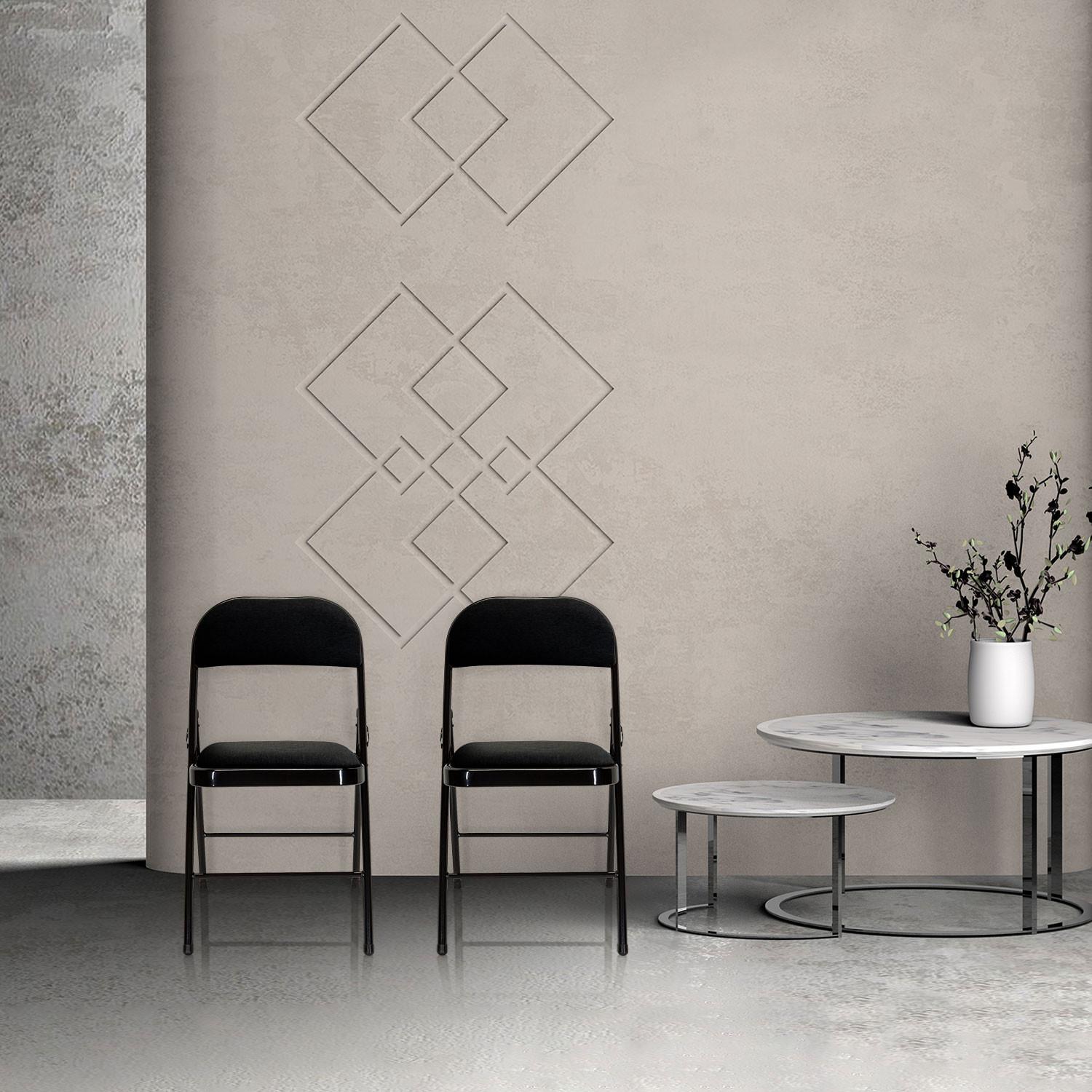 Klappstuhl Tudela II Schwarz - Schwarz, Basics, Textil/Metall (44/80/49cm) - MID.YOU