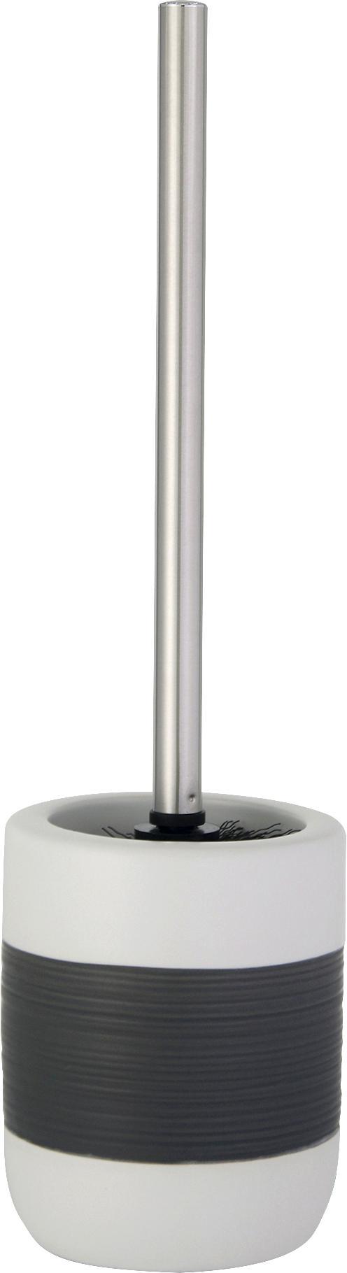 WC-Bürstengarnitur Athen - Edelstahlfarben/Dunkelgrau, KONVENTIONELL, Keramik/Kunststoff (11/39,5cm)
