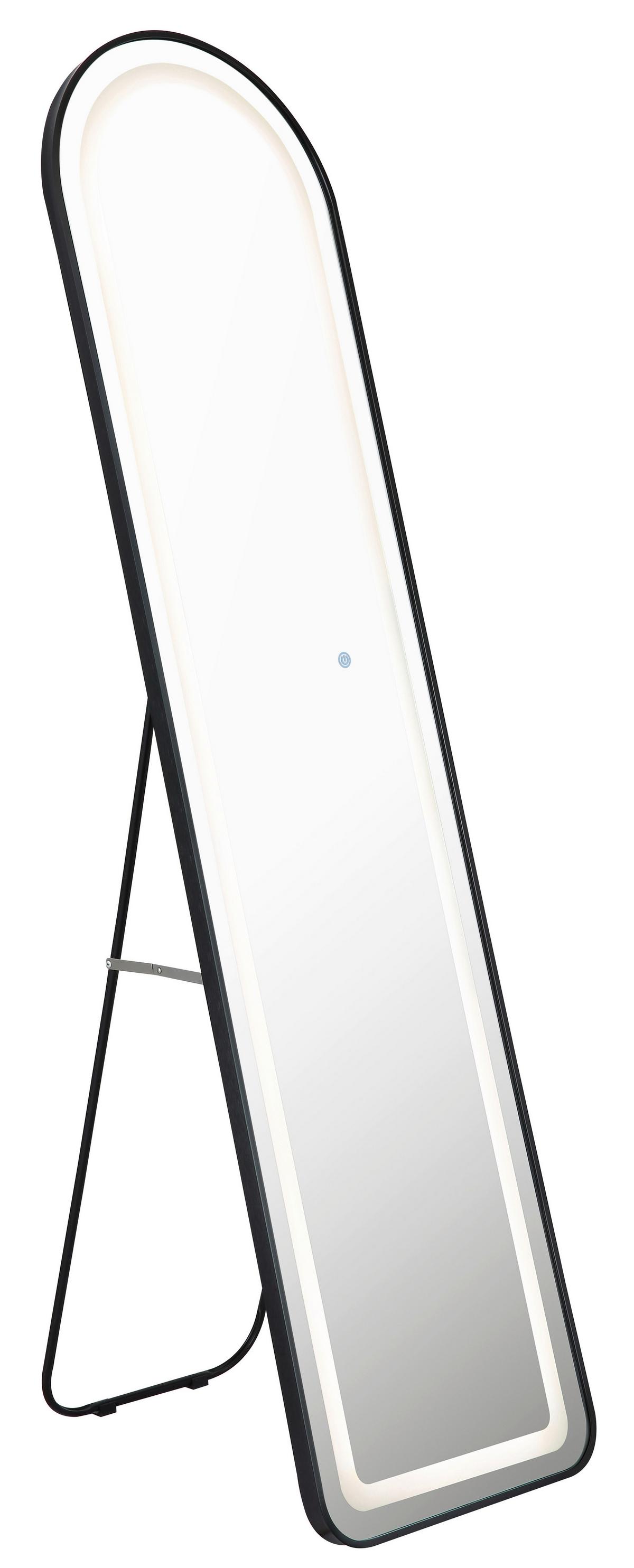 STANDSPIEGEL Touchdimmer - Schwarz/Weiß, Design, Glas/Kunststoff (40/50/160cm) - Globo