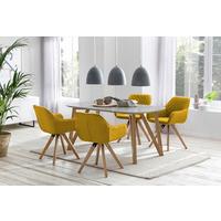 JÍDELNÍ SET 5-TLG. ESSGRUPPE TISCH GRAU - šedá/přírodní barvy, Moderní, dřevo/kompozitní dřevo (180cm) - MID.YOU