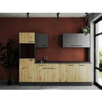 Küchenleerblock Oliver Grau, Artisan Dekor B: 280 Cm - Eiche Artisan/Grau, Design, Holzwerkstoff (280cm) - Respekta