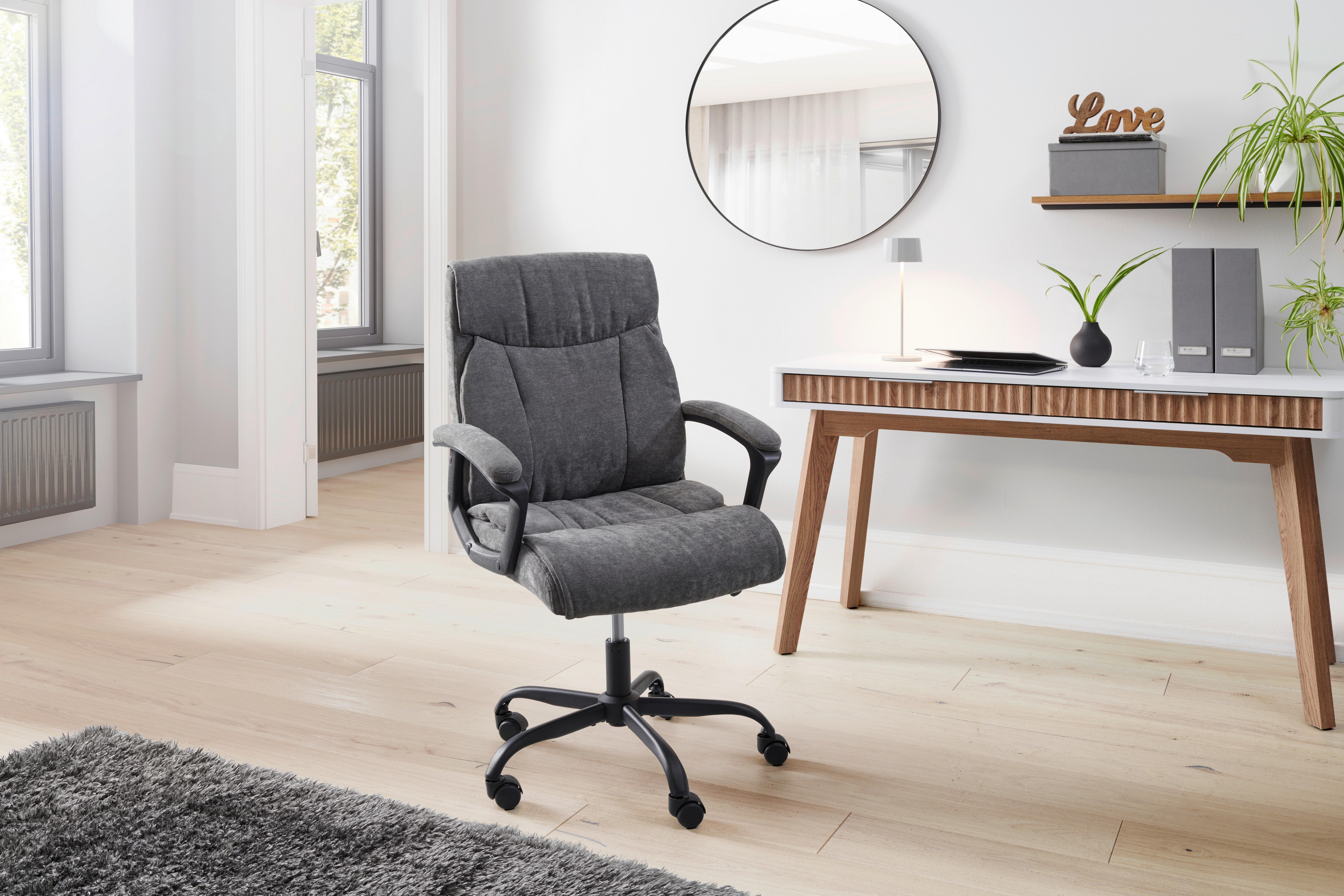 Drehstuhl Sab Diego - Schwarz/Grau, LIFESTYLE, Holz/Kunststoff (62/99-107/65cm) - MID.YOU