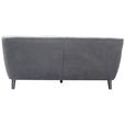 Dreisitzer-Sofa Monaco, Mikrofaser - Dunkelgrau/Schwarz, MODERN, Textil (181/82/85cm) - Luca Bessoni