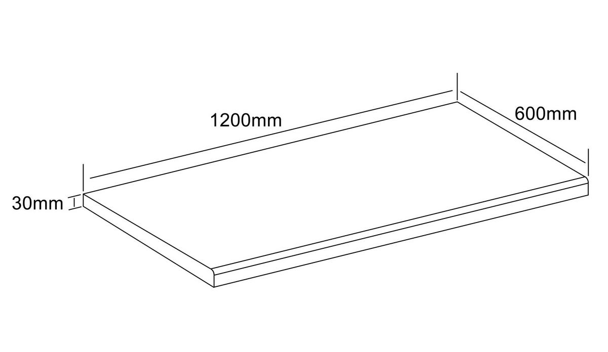 Arbeitsplatte Fasola - Honigeiche, Trend, Holzwerkstoff (120/3/60cm) - MID.YOU