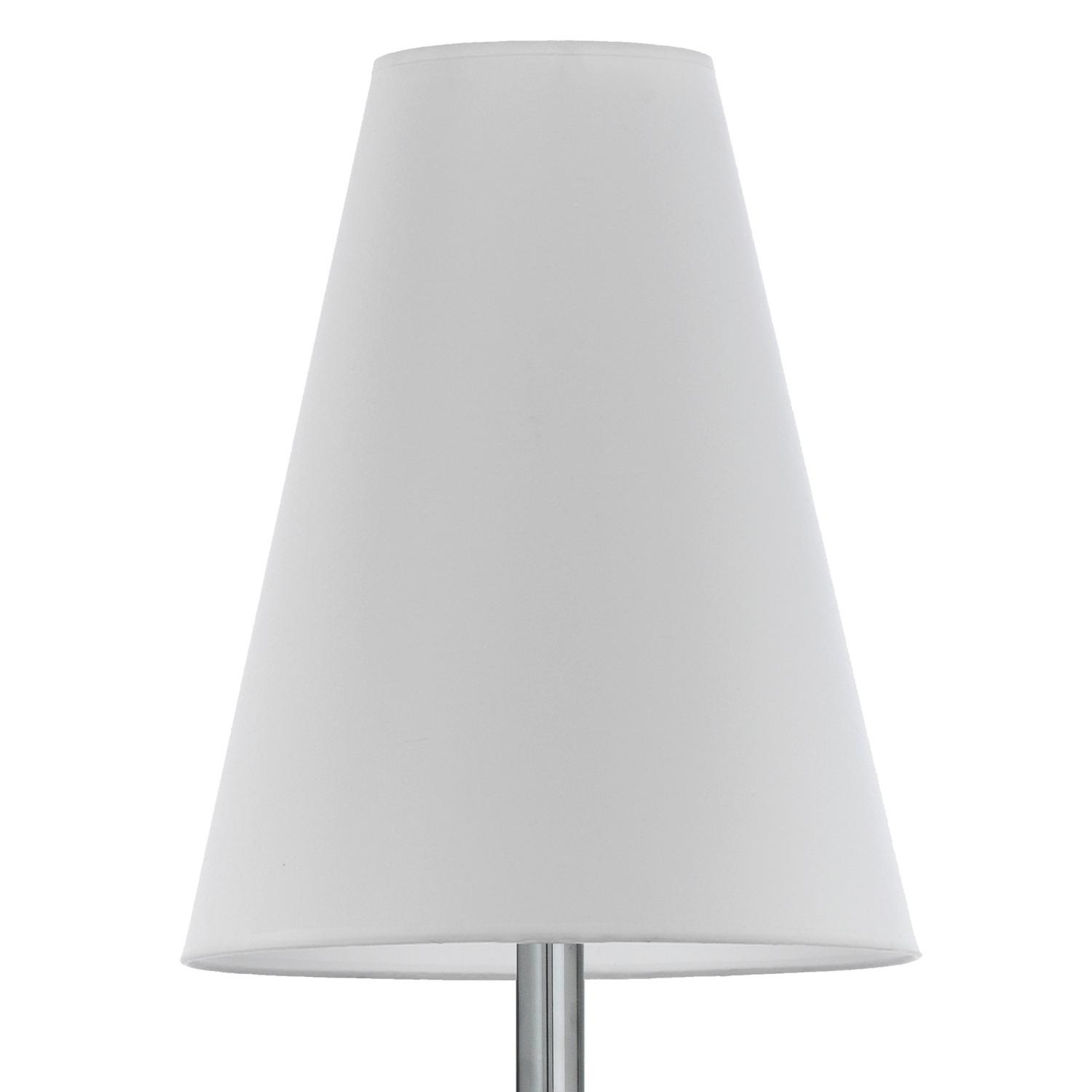 Tischleuchte 4917/Lgb - Chromfarben/Weiß, Design, Textil/Metall (20/54cm)