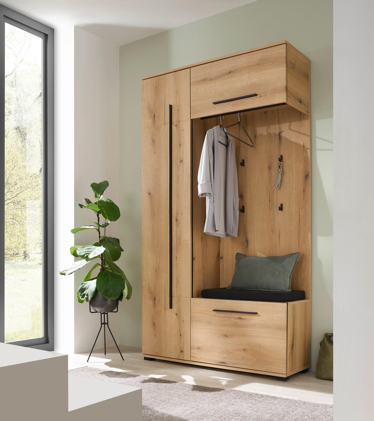 GARDEROBE Cantara Eichefarben B: 111cm - Eichefarben, MODERN, Holzwerkstoff (111/201/39cm) - MID.YOU