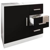 Waschbeckenunterschrank Zalo XL B: 63 cm Schwarz/Weiß - Schwarz/Weiß, MODERN, Holzwerkstoff (63/55,8/30cm) - MID.YOU