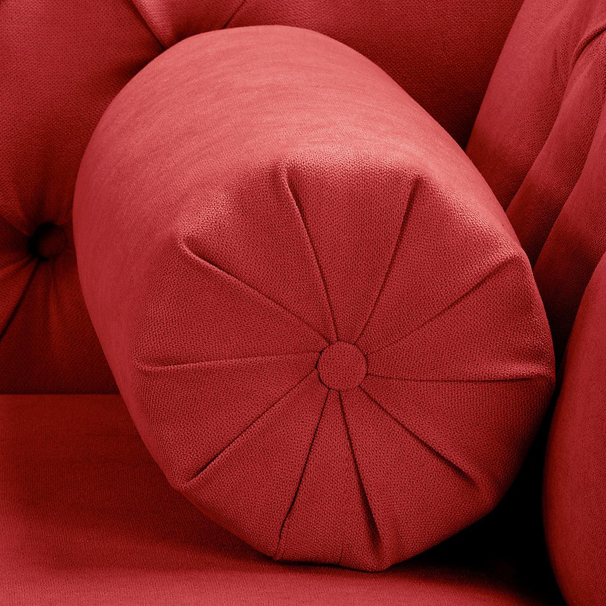 Récamiere Pako Rot B: 185cm - Rot/Braun, Design, Textil (185/93/75cm) - Livetastic