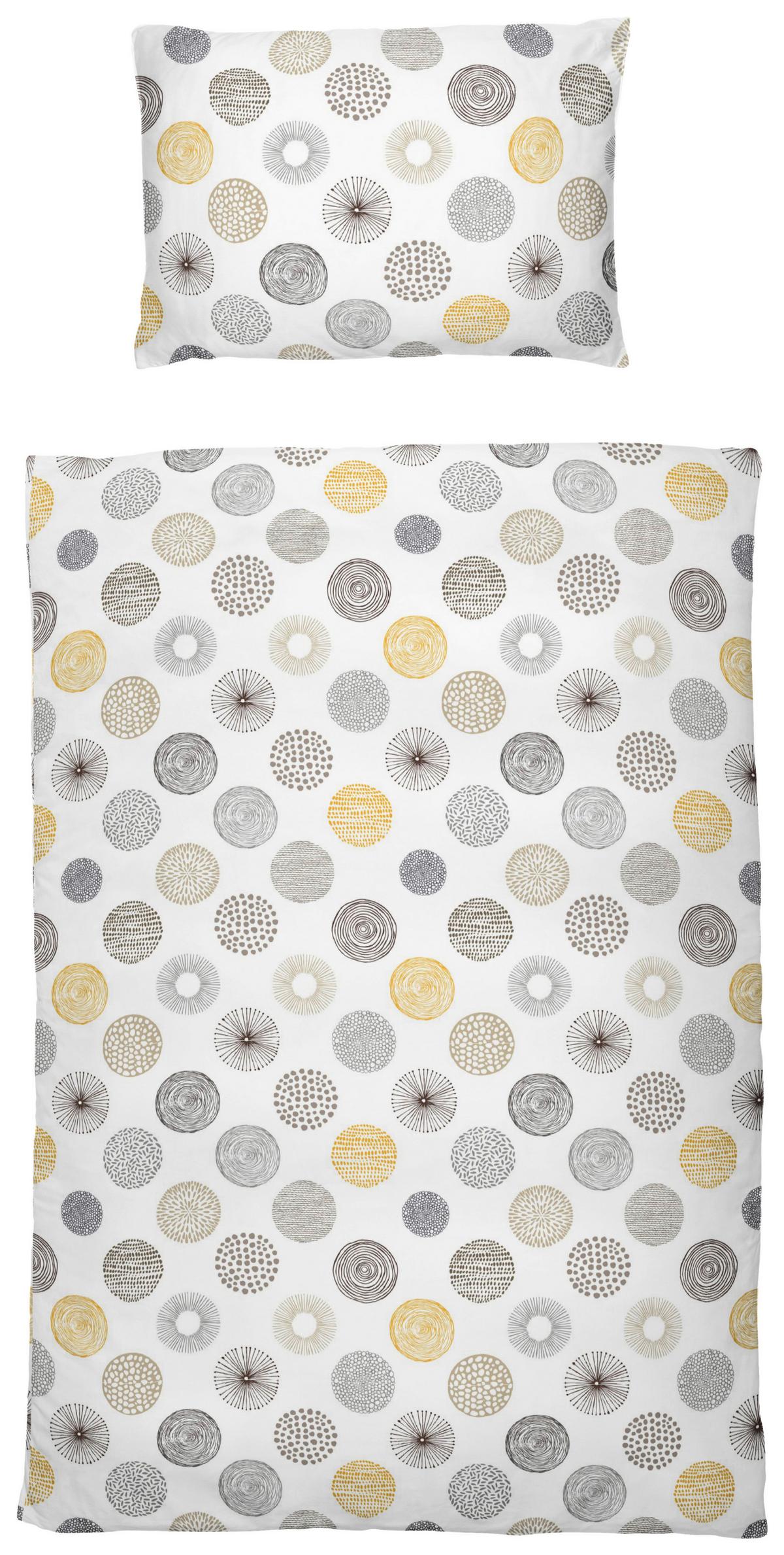 Bettwäsche 140x200 cm Natalia Bunt in verschiedenen Designs - Blau/Beige, KONVENTIONELL, Textil - Ondega