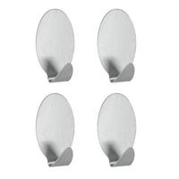 Hafthakenset Maria Chrom 4er B/H/T: ca. 9,5/16/2,4 cm - Edelstahlfarben, Basics, Metall (9,5/16/2,4cm) - Metaltex