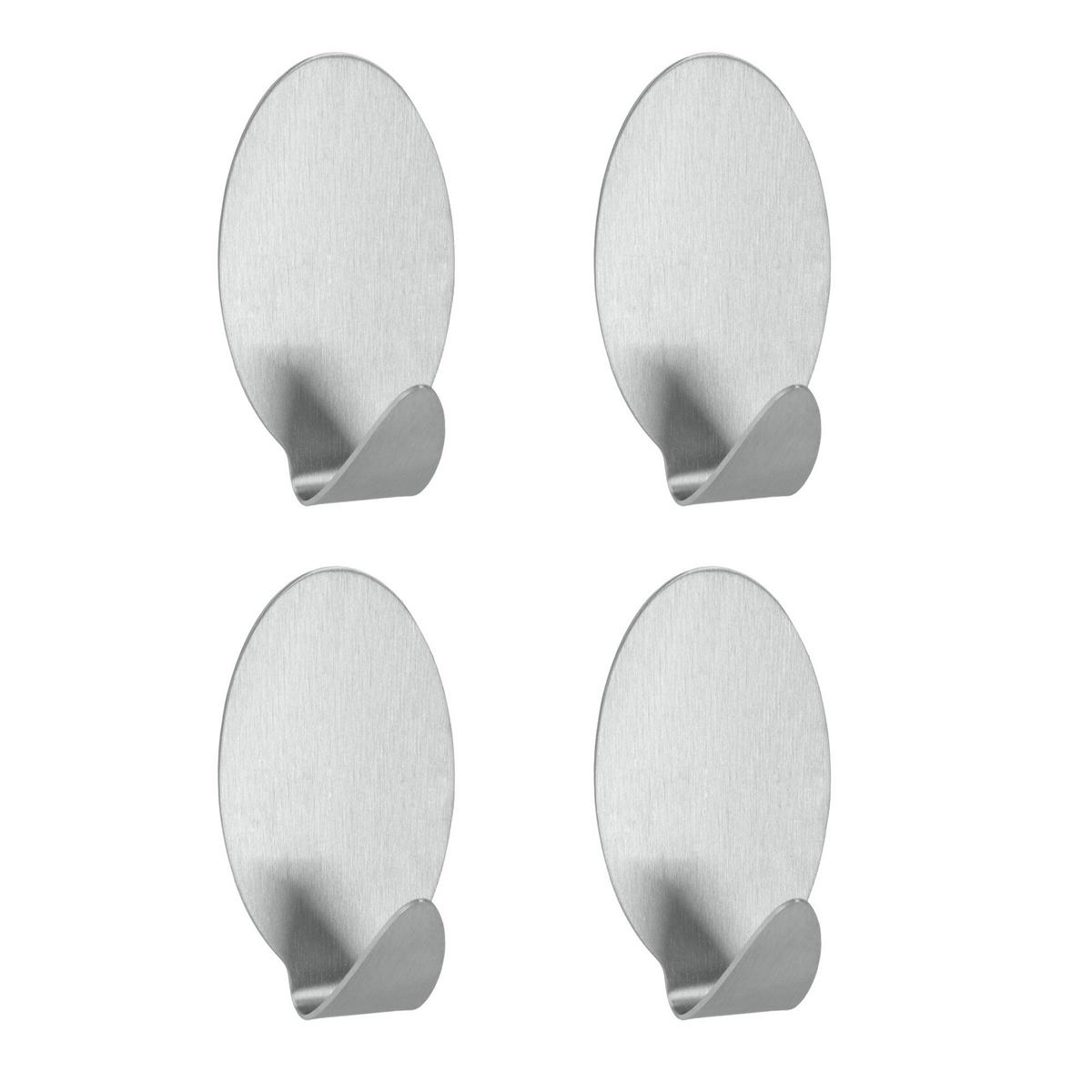 Hafthakenset Maria Chrom 4er B/H/T: ca. 9,5/16/2,4 cm - Edelstahlfarben, Basics, Metall (9,5/16/2,4cm) - Metaltex