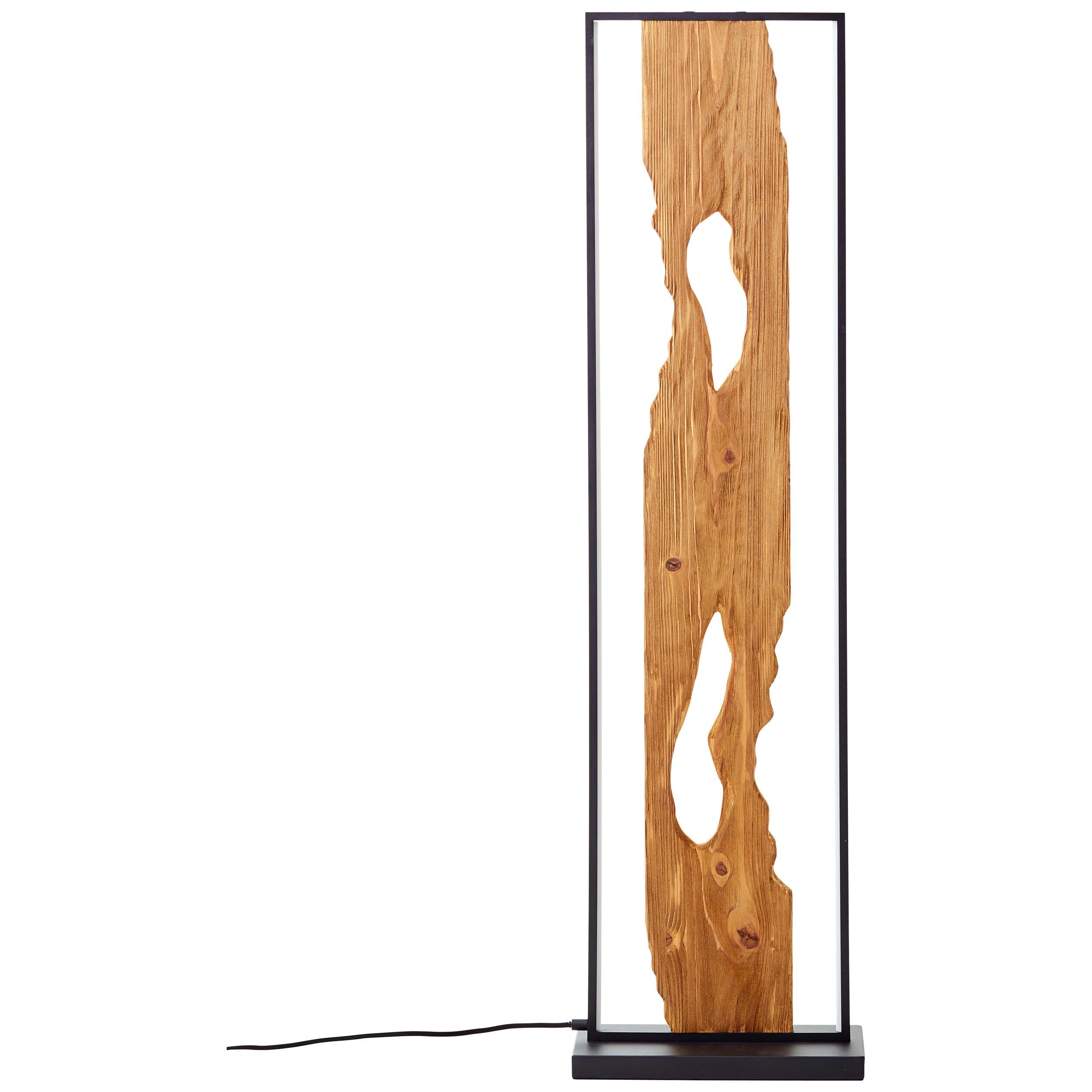 Stehleuchte Holz Chaumont Braun/Schwarz mit Fußschalter - Schwarz/Braun, Design, Holz/Metall (33/18/120cm) - Brilliant