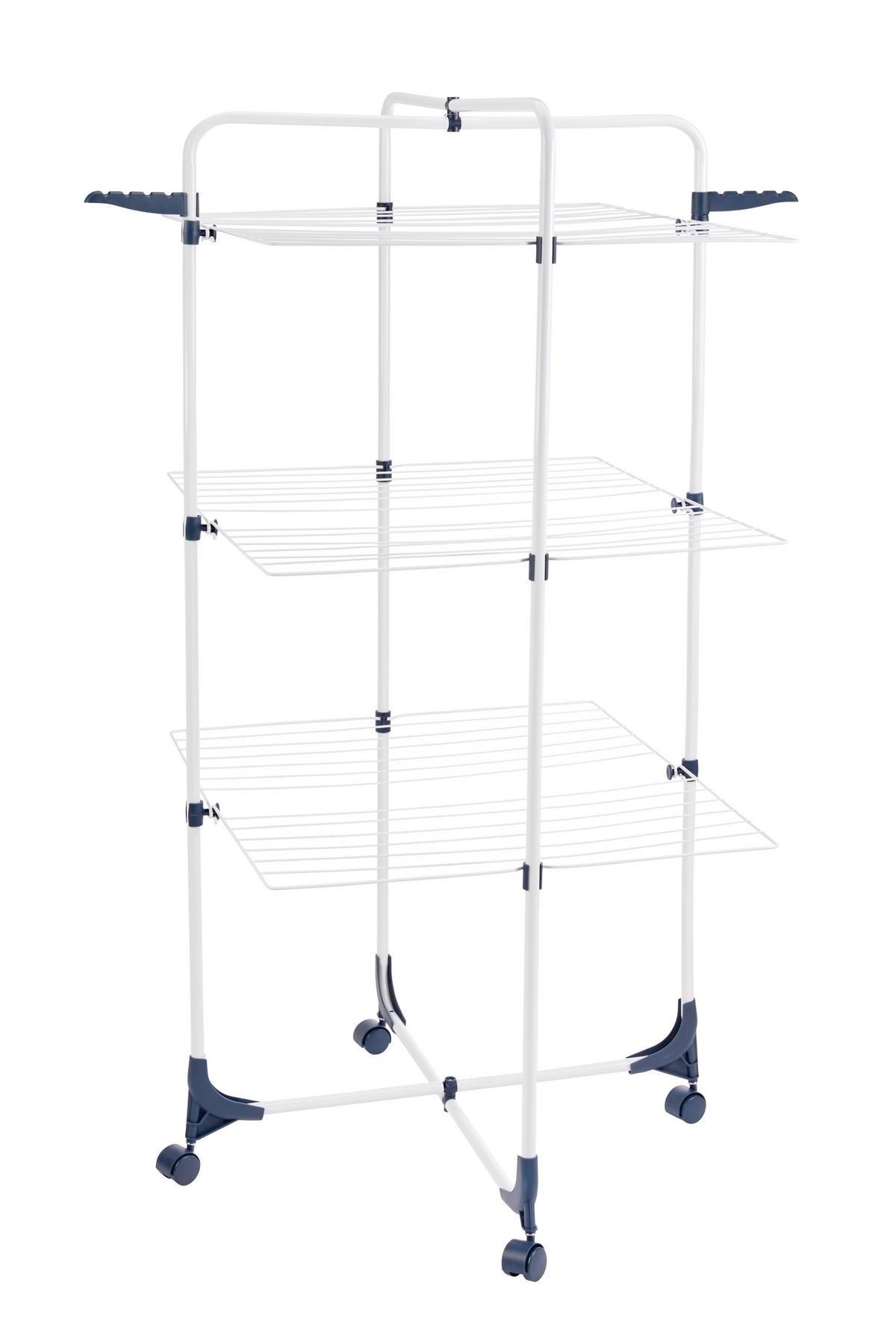 Ruhaszárító Torony Tower - sötétkék/fehér, Konventionell, műanyag/fém (70/65/136cm) - Homezone
