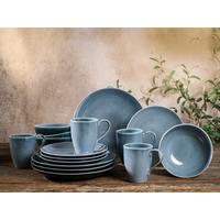Kombiservice Steinzeug 4 Personen Geschirr Set Blau - Blau, Keramik - Creatable