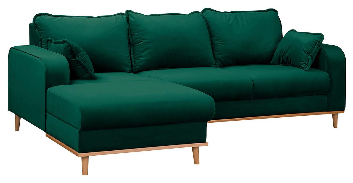 Ecksofa Beata Grün S: 150x230 cm - Wengefarben/Grün, Design, Textil (150/230cm) - Livetastic