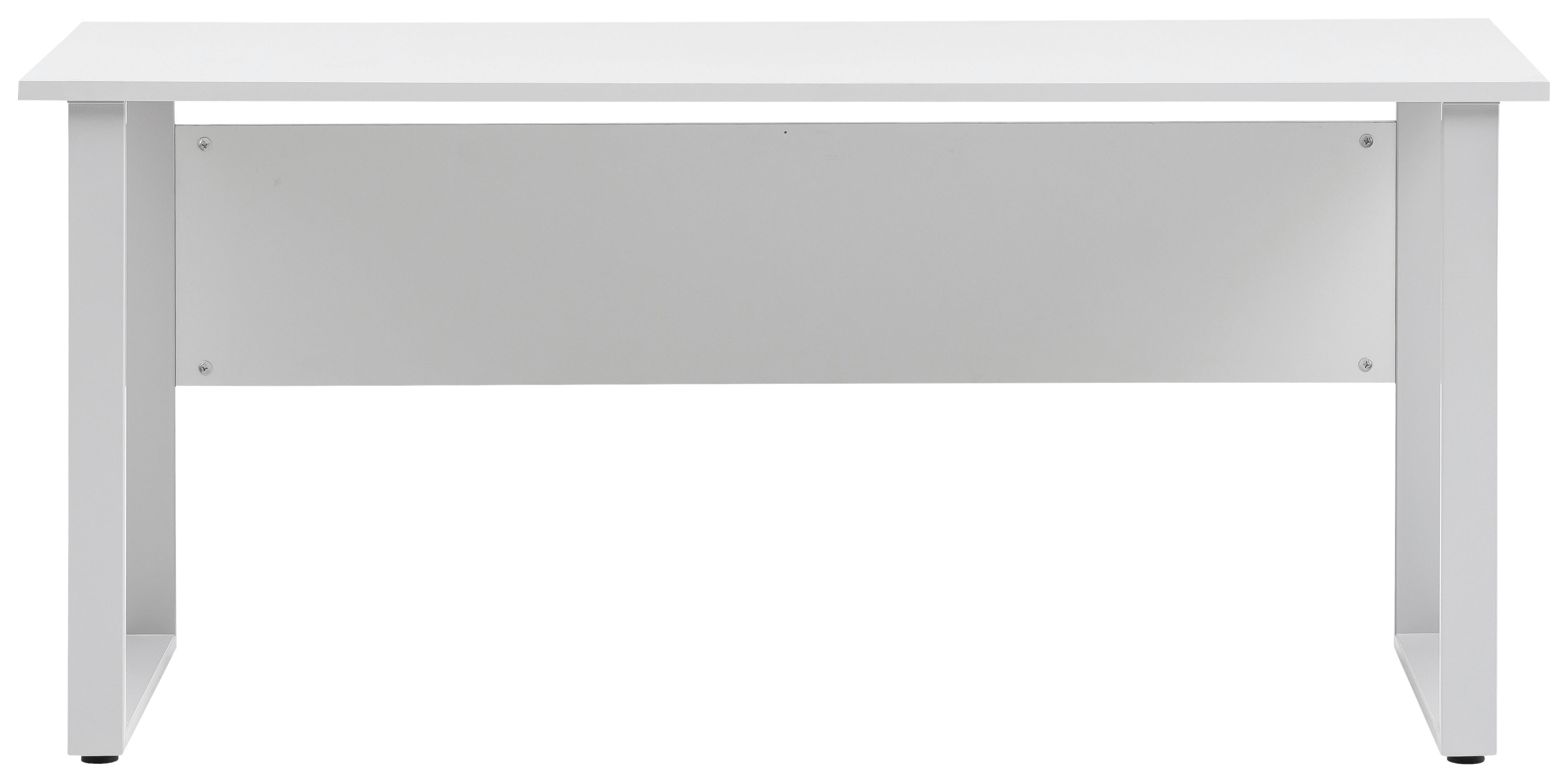 Schreibtisch B 160cm H 73,2cm Serie 1500, Hellgrau - Hellgrau/Alufarben, KONVENTIONELL, Holzwerkstoff/Metall (160/75/73,2cm) - MID.YOU