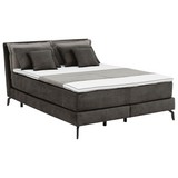 Boxspringbett Orta 140x200 Braun/Grau - Schwarz/Braun, MODERN, Textil (140/200cm) - Carryhome