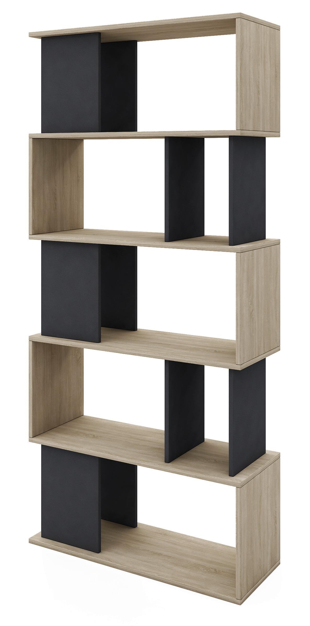 Polc Chloe - grafitszürke/Sonoma tölgy, Modern, faalapú anyag (80/175,3/33cm)