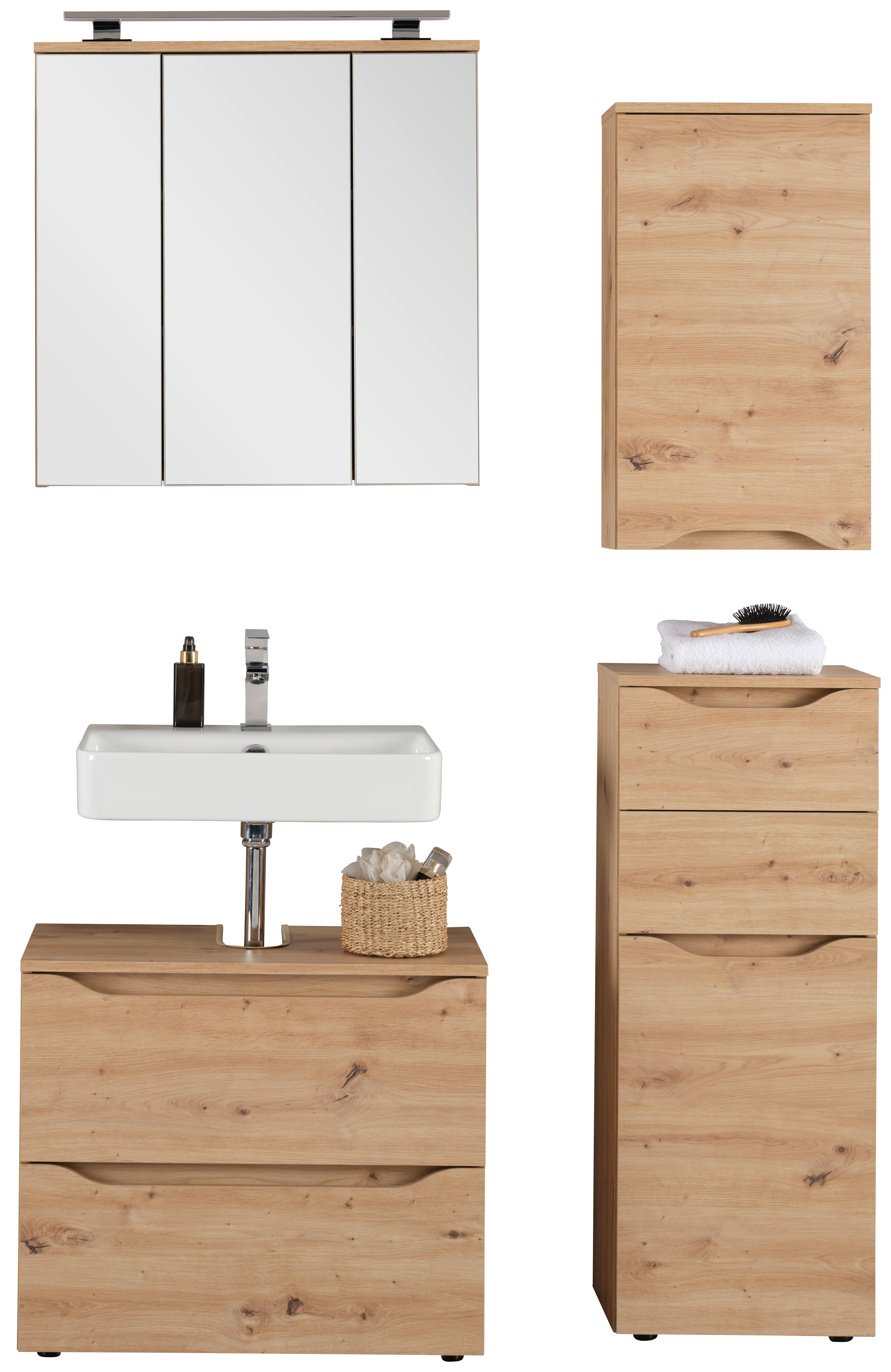 Badezimmer Giga Eiche Artisan Dekor 4-teilig - Eiche Artisan, MODERN, Holzwerkstoff (110/190/40cm)