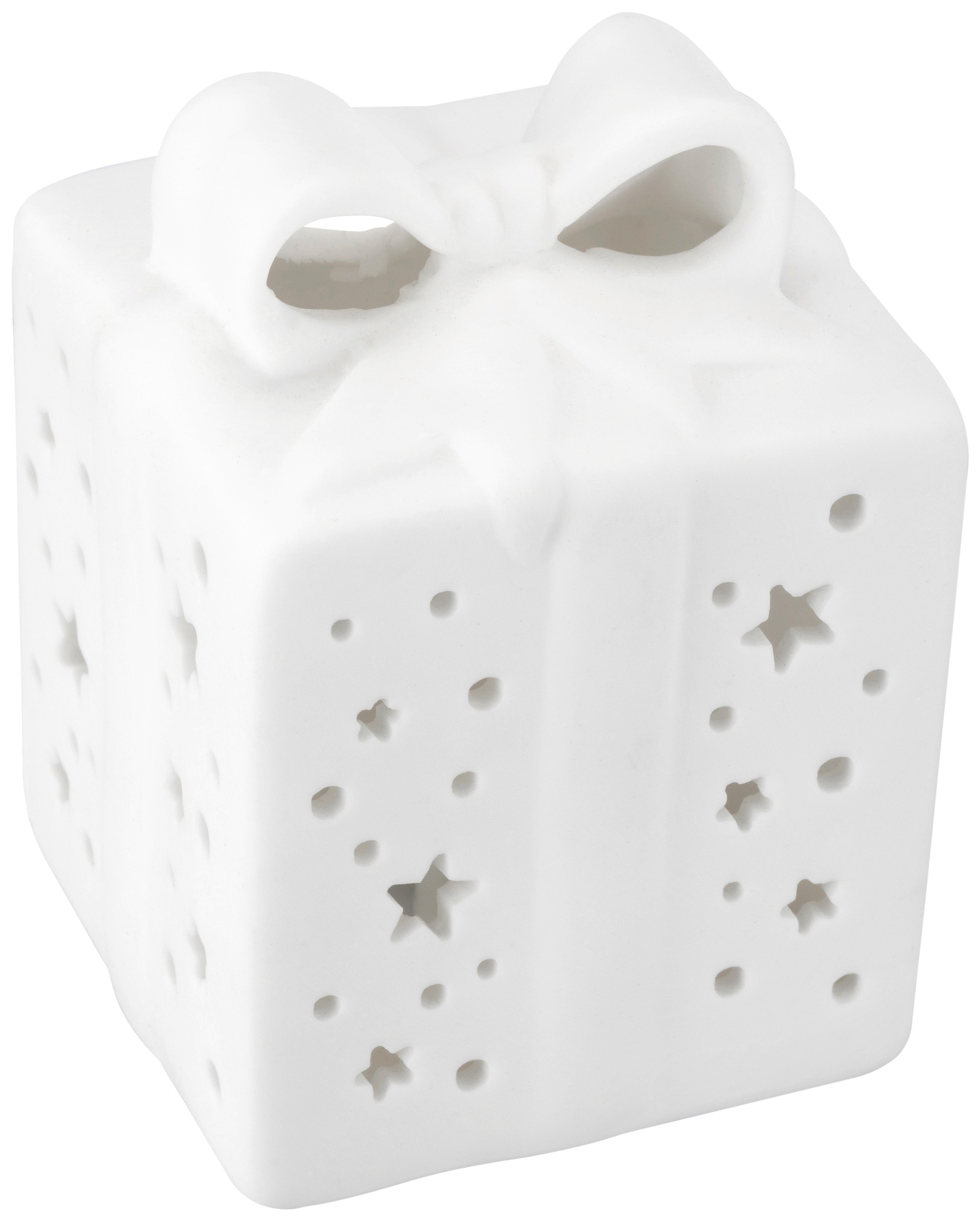 Dekogeschenkbox Alina - Weiß, KONVENTIONELL, Keramik (7,5/7,5/10,5cm) - Luca Bessoni