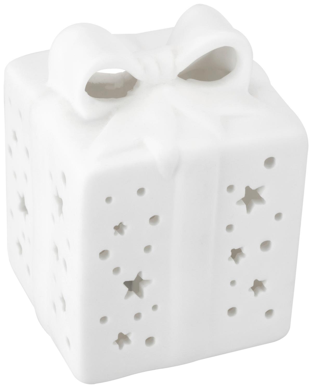 Dekogeschenkbox Alina - Weiß, KONVENTIONELL, Keramik (7,5/7,5/10,5cm) - Luca Bessoni