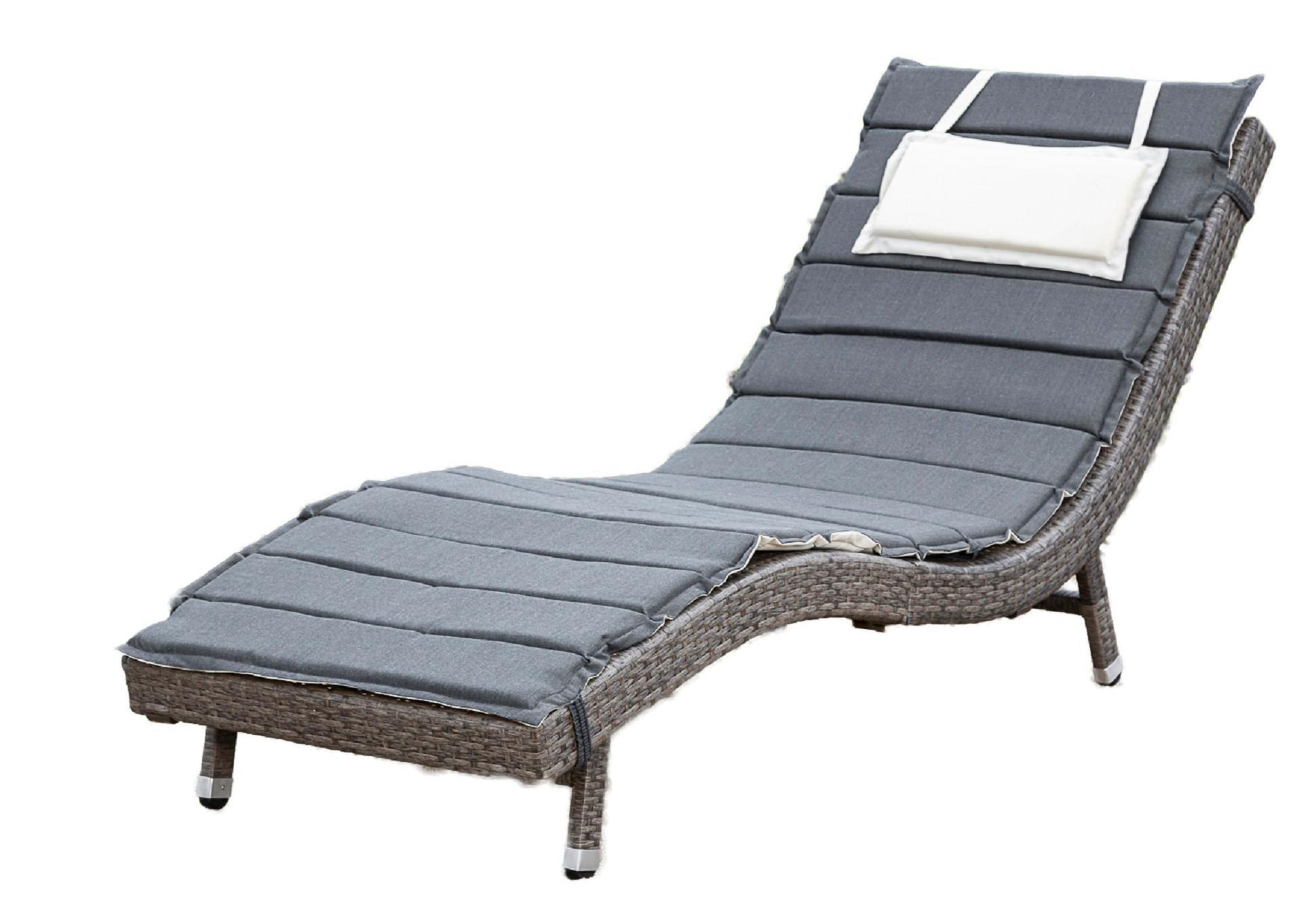 Sonnenliege Piacenza Metall/kunststoff Mit Auflage - Creme/Braun, MODERN, Kunststoff/Metall (188/75/66cm) - Gardenson