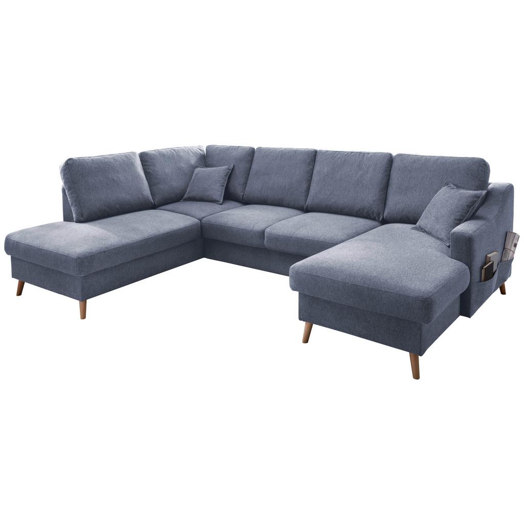 Wohnlandschaft Valentina mit Schlaffunktion Blau