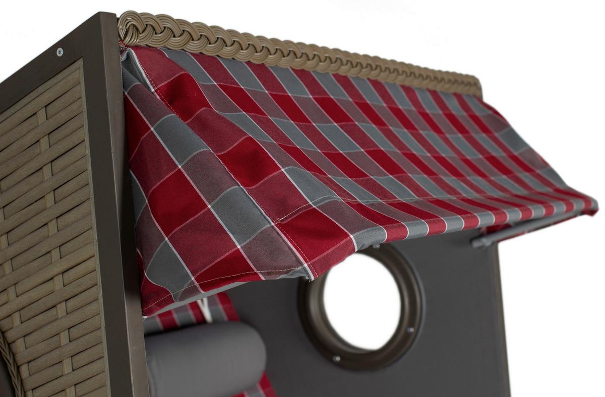 Strandkorb Twin View Grau - Grau, LIFESTYLE, Holz (120/160/80cm)