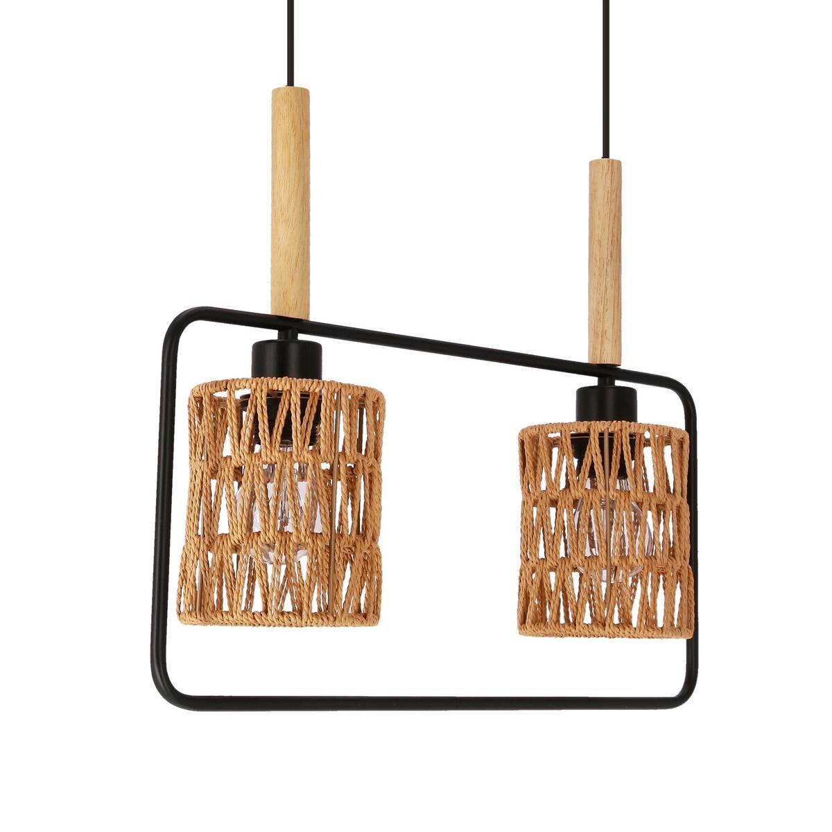 Pendelleuchte 32-26774 Crown - Beige/Schwarz, Natur, Textil/Metall (50cm)