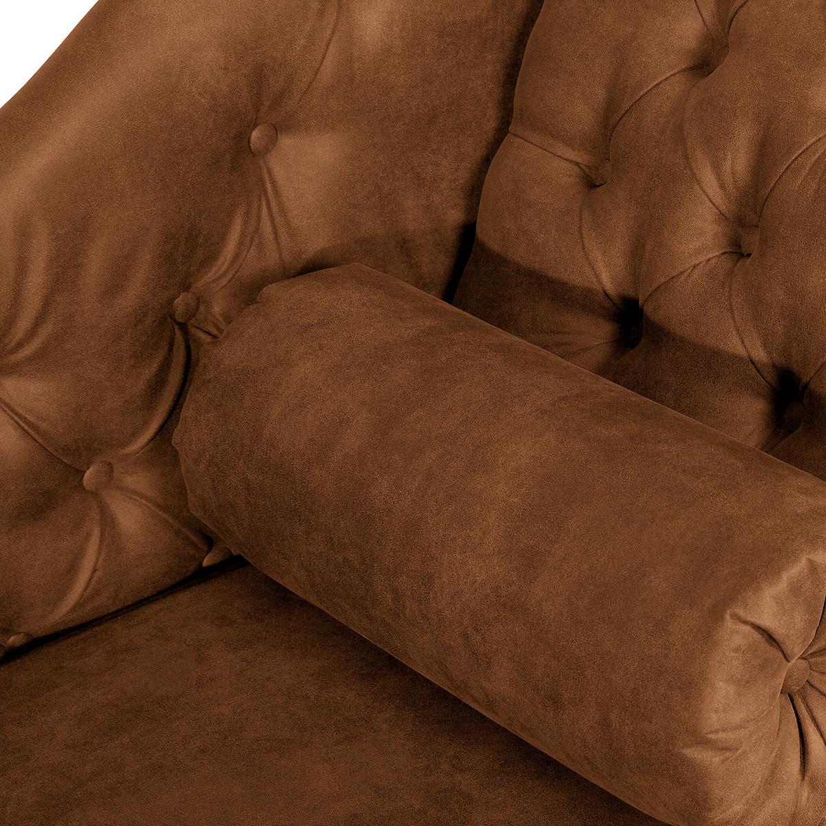 Récamiere Pako Cognac B: 185cm - Cognac/Braun, Design, Textil (185/93/75cm) - Livetastic