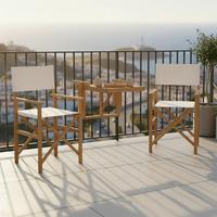 BALKÓNOVÁ ZOSTAVA STELLA - farba akácie/biela, Modern, drevo/textil (49,5/90/51cm) - Bessagi Garden