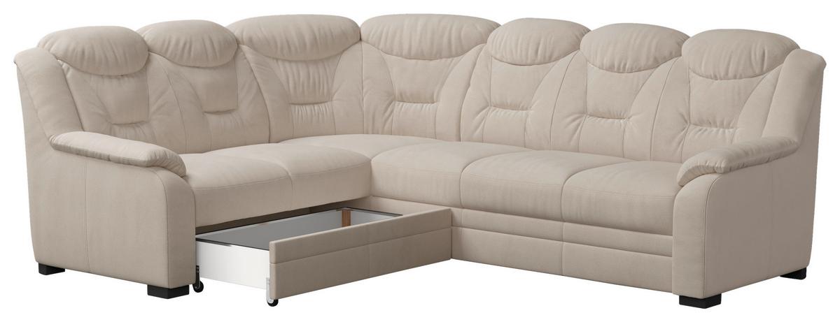 Rohová sedačka MARCUS, ľavá, béžová ženilka - čierna/béžová, Basics, textil/plast (211/263cm) - MID.YOU