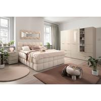 Boxspring posteľ BUBBLE BOX 160/200 cm, krémová - čierna/krémová, Konventionell, kov/drevo (160/200cm) - Premium Living